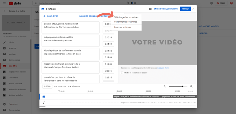 créer des sous-titres sur youtube